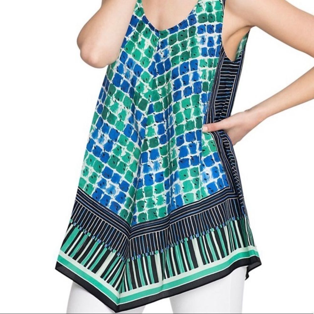 NWT Nic + Zoe Sleeveless Retro Silk Tunic Top XS